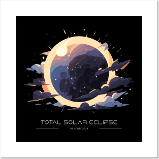 Scenic Solar Eclipse, Astronomical Event Total Solar Eclipse Art Posters and Art